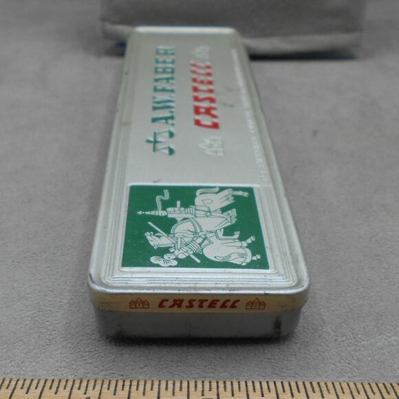 Vintage AW Faber Castell 2H No  9000 Pencils in Tin Drafting Nurnberg Germany - Picture 10 of 10
